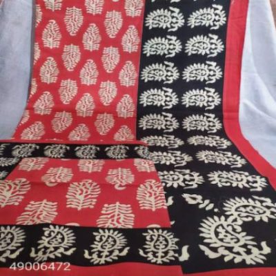 AJRAK RED BLACK PRINT BEDSHEET