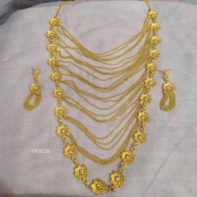 WOMEN’S STYLISH TRADITIONAL GOLDEN LONG NECKLACE SET