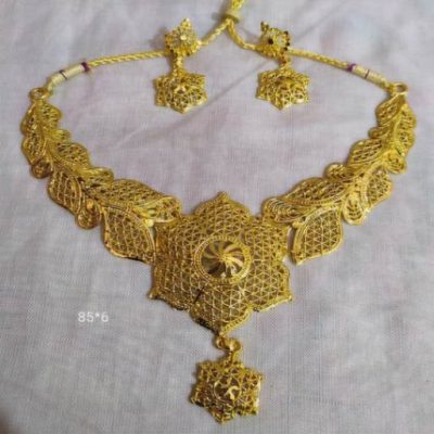 WOMEN’S STYLISH TRADITIONAL GOLDEN NECKLACE SET